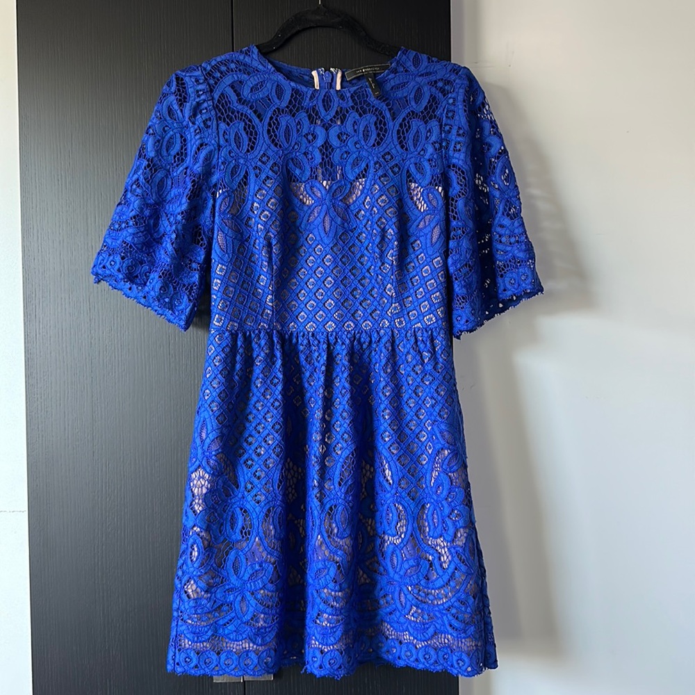 Bcbg MaxAzaria Blue lace dress SMALL